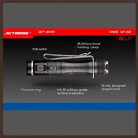JETbeam E01R 138Lumens Mini LED Flashlight CREE XP-G2 LED Power By 1*AAA Battery Portable Trcoh Light For Outdoor Lighting