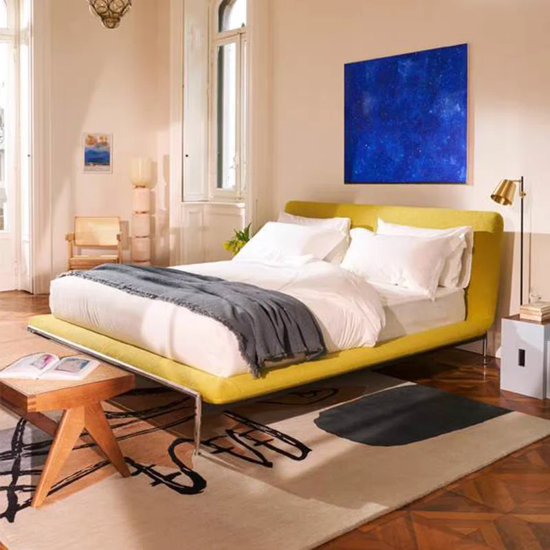 @#Choosy European Design Modern Storage Solid Oak Wood Soft Bed Frame Durable Plywood Panel 1.8m Apartment Non-Foldable Unisex