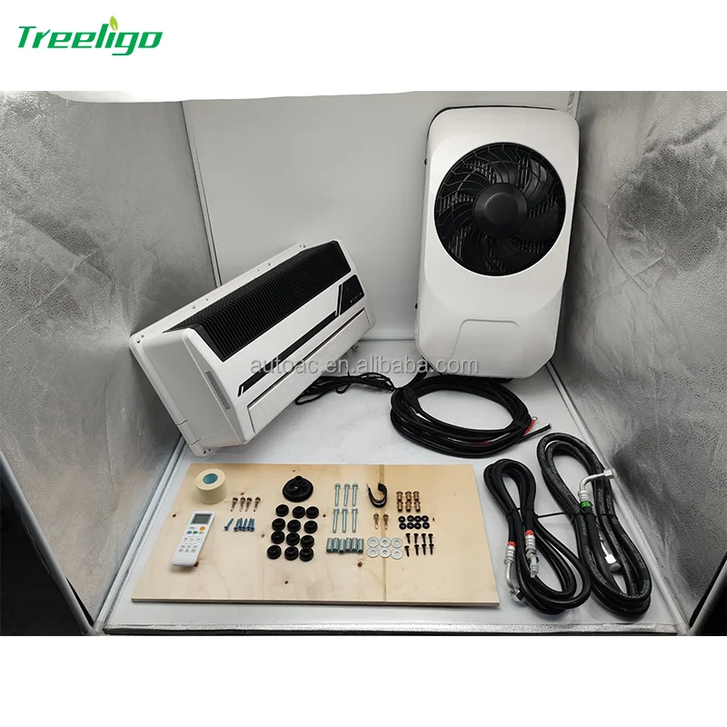 24V Split Semi Air Conditioning Systems Battery Powered 8000BTU Electric AC Apu Unit Parking Truck Air Conditioner For Trucks