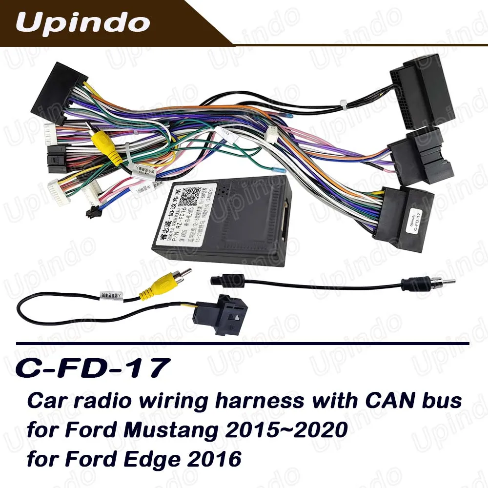 

Car Radio Cable CANBus adapter Android Head Unit Power Wiring Harness Socket Connector CAN Bus Decoder for Ford Mustang Edge
