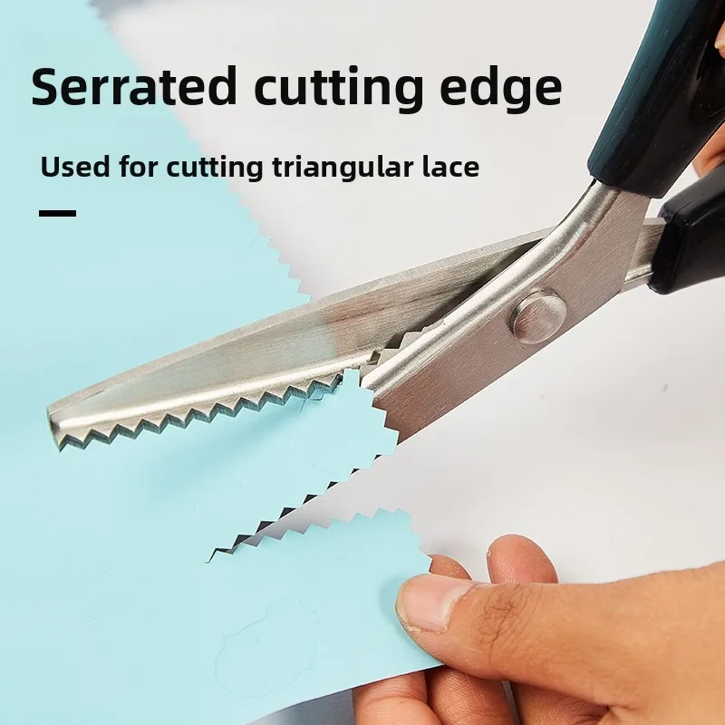 Tooth cloth scissors, triangular dog teeth, serrated tailor scissors, handmade lace scissors, curved wave scissors