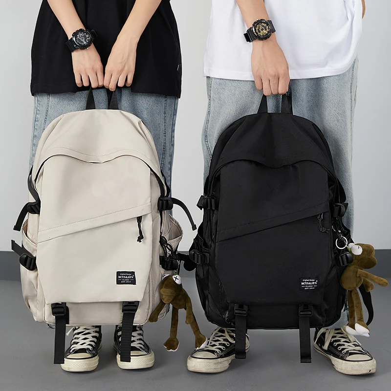 旅行用バックパック-メンズ-ダブルショルダーバッグ-高校生-仕事用バッグ-耐久性のある-カジュアルスタイル-ソフトポリエステル裏地-折りたたみ可能