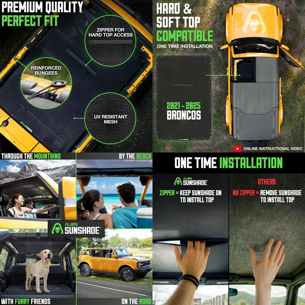 

Universal 4-Door Premium Mesh Sunshade for 2021-2025 Models - Full-Length, UV, Wind, and Noise Protection