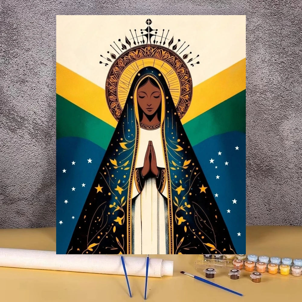 Religious Holy Mother Praying Portrait Wall Decor Oil Painting By Numbers for Living Room Bedroom Gift No Frame