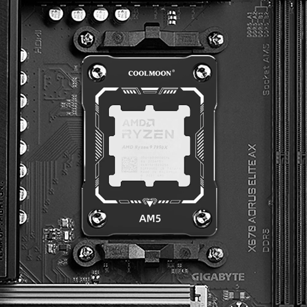 مشبك تثبيت لتصحيح انحناء وحدة المعالجة المركزية COOLMOON AM5 من AMD AM5 RYZEN 7000 مشبك تثبيت من الألومنيوم بتحكم رقمي بالكمبيوتر واقي إطار مضاد للإيقاف