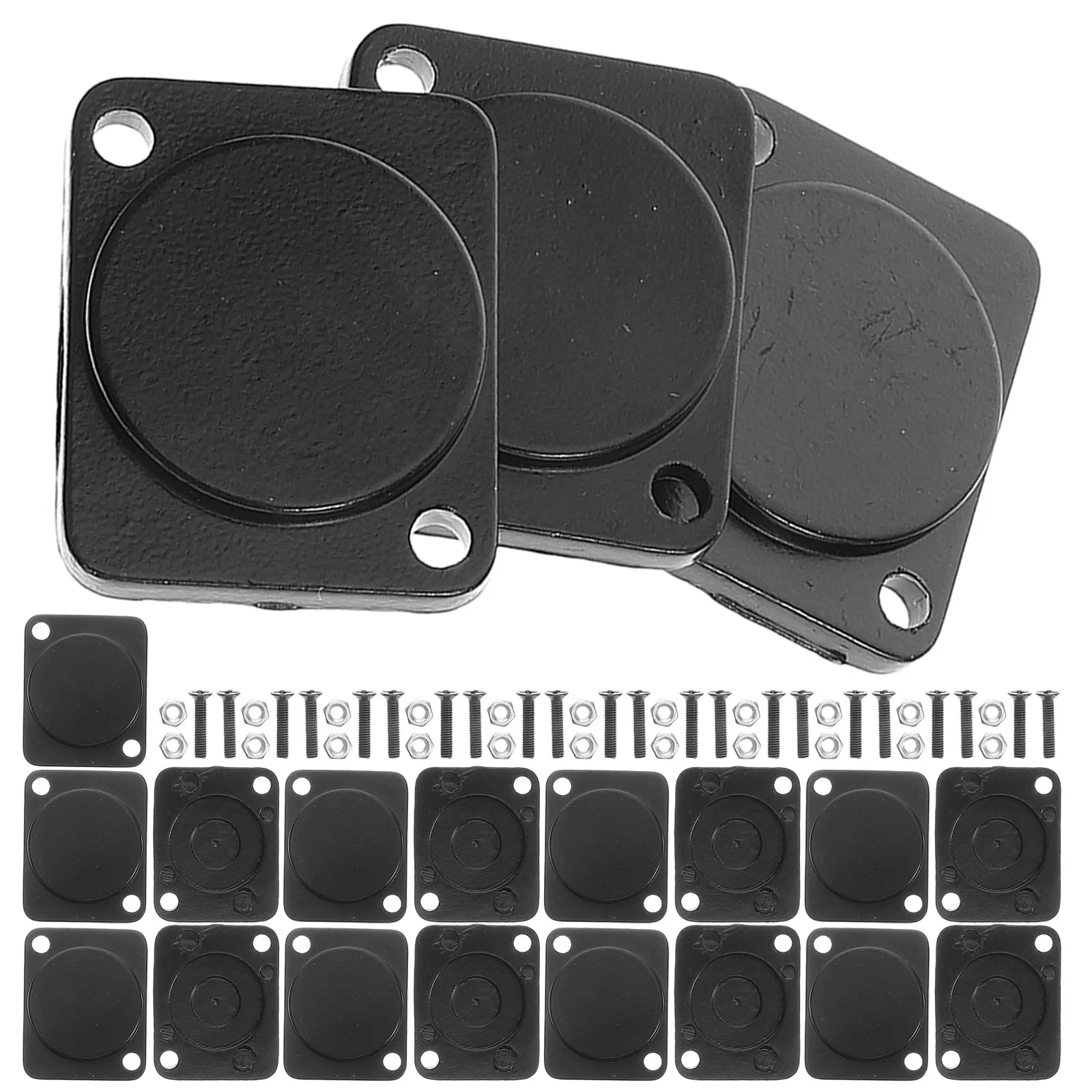 12Pcs Rack Panel Blank Cover Zinc Alloy Metal Blanking Plate for Av Sound Equipment Xlr Connector Stage Studio Use