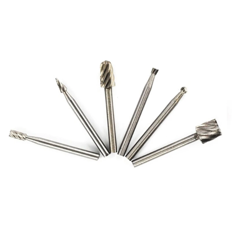 DTA5 24PCS HSS Rotary Multi Tool Burr Routing Router Bit Mill Cutter Attachment for Dremel