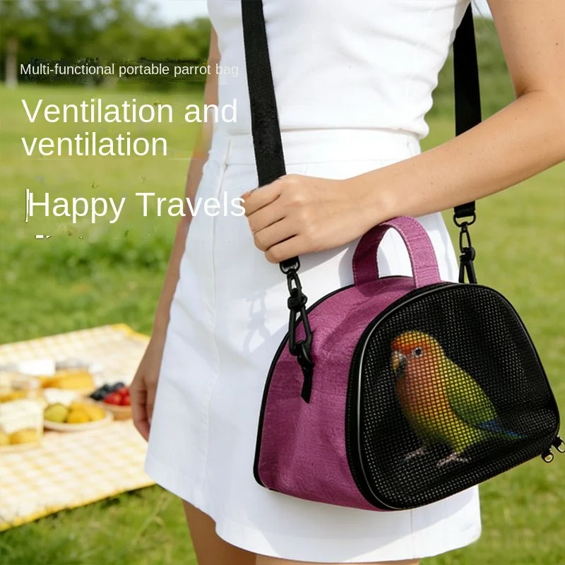 Ventilated Portable Bird Carrier Bag Outdoor Travel Carry Pouch For Parrot Pigeon Hamster Lizard Small Pets
