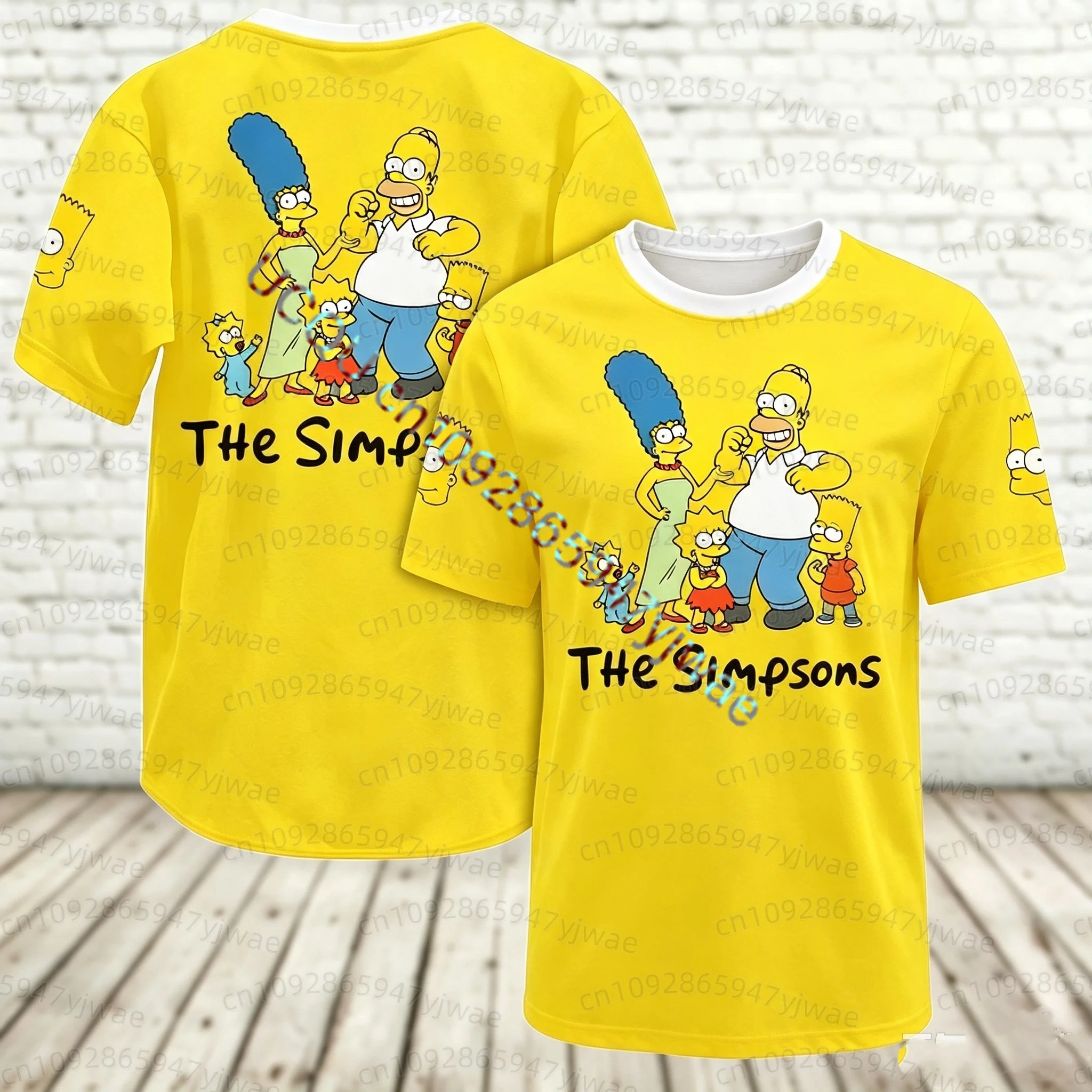 2026 Cartoon Simpson Print Men Women's Short Sleeve T-Shirt Casual 3d Print Summer Kids Parent Sport Tops Name Tag T-Shirt