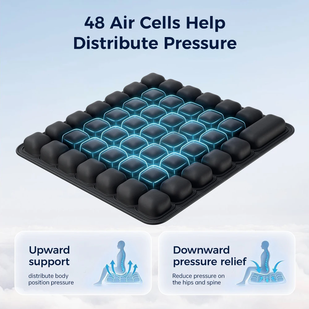 48 cell upgrate Chair Cushion For Long Sitting, Office Chair Car Seat Cushion, Adjustable Inflatable Cushion