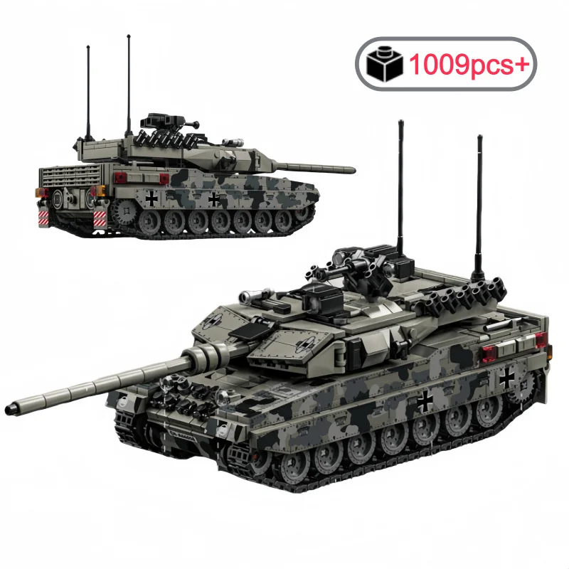 

NEW WW2 Army Military Soldiers SWAT Leopard 2A7 Main Battle Tank MOC Assemble Building Blocks Bricks Kids Toys Birthday Gifts