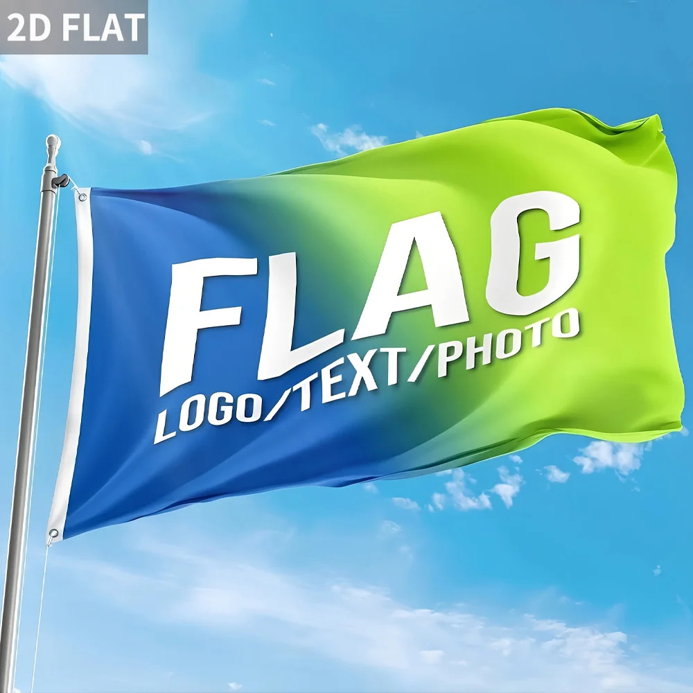 Custom Flag Polyester, for Indoor Outdoor Use, Perfect for Lawns, Balconies, Porches, Party Decor, Grand Openings, Trade Shows