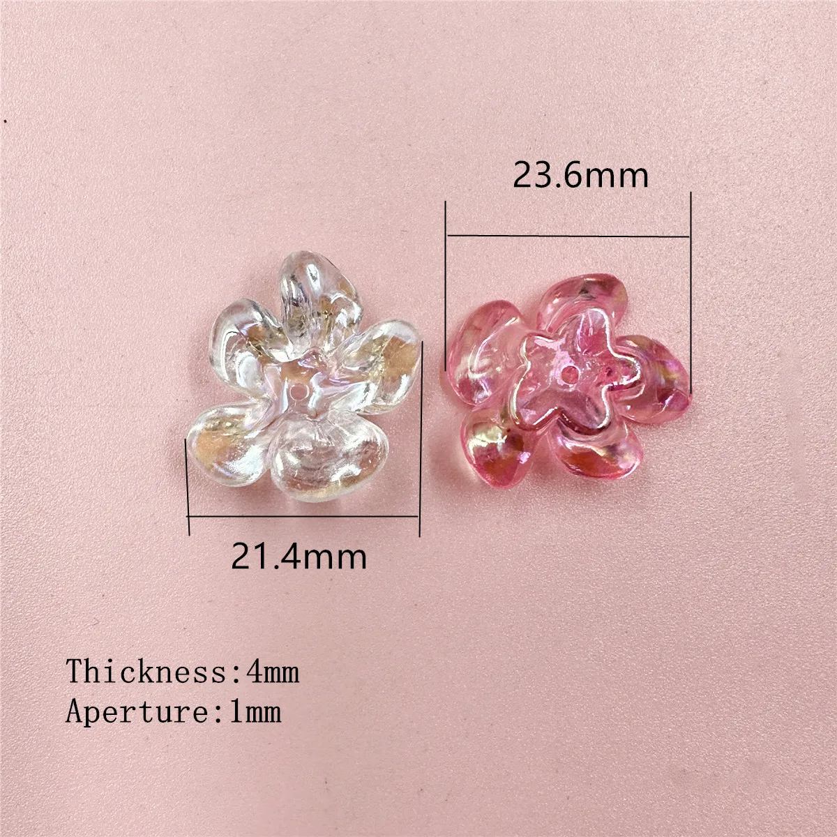 10pcs Irregular Big Flower Beads Acrylic Transparent Pendants Jewelry Marking DIY Handmade Material