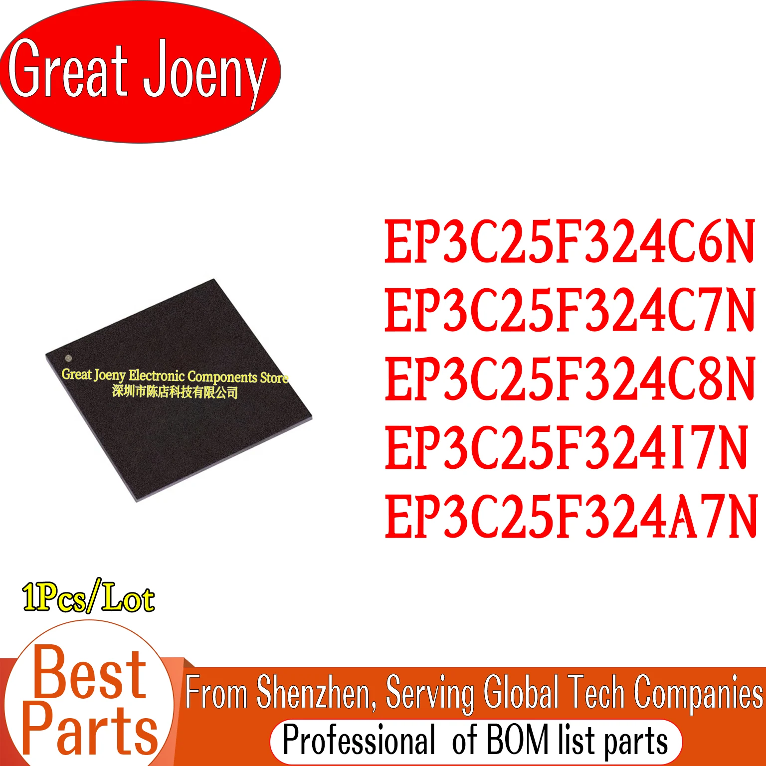 

100% New Original EP3C25F324C6N EP3C25F324C7N EP3C25F324C8N EP3C25F324I7N EP3C25F324A7N IC Chipset FBGA-324