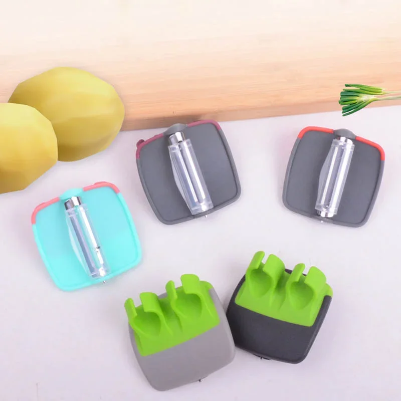 1Pcs Manual Finger Melon Shaver Non-slip Vegetable Fruit Peeler for Household Multipurpose Stainless Steel Kitchen Supplies