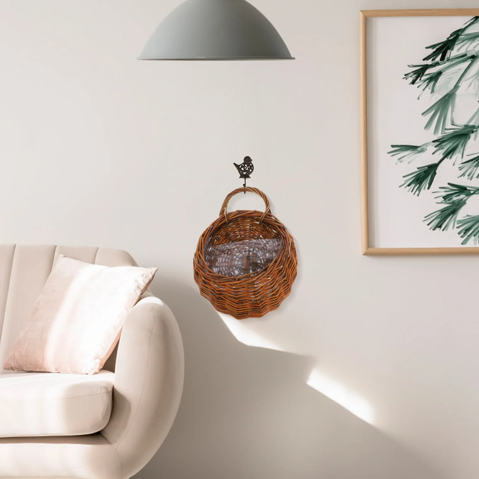 

2Pcs Chic Woven Wall Flower Basket Durable Hanging Planter for Indoor Outdoor Decoration Wall Flower Basket Hanging Flowerpot