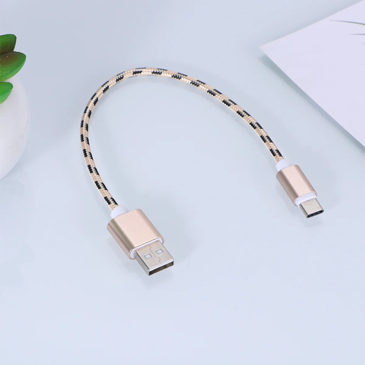 

Зарядный кабель с рисунком тигра, 0,25 м, нейлоновая оплетка, кабель USB C для быстрой зарядки, синхронизация данных для устройств Type-C, золотой