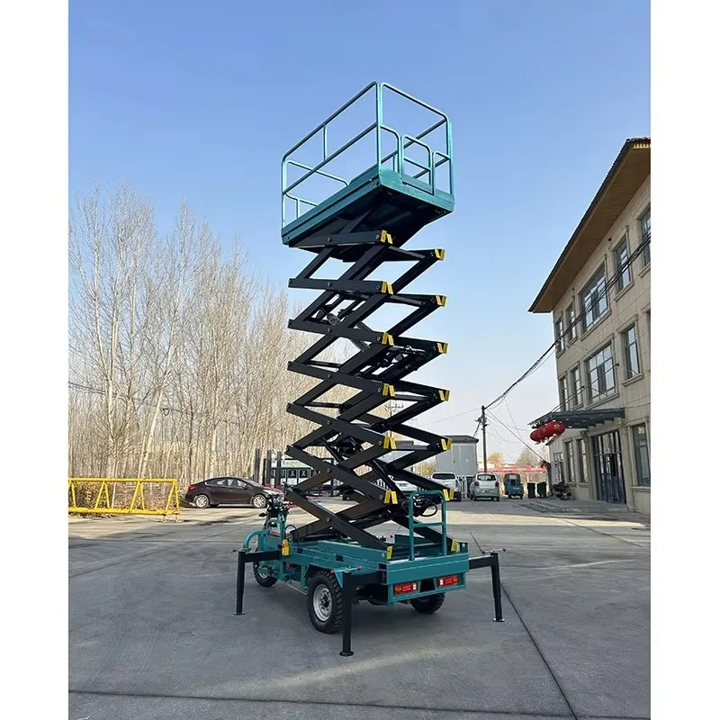 Customized Electric Three-Wheeled Scissor Lift Platform Cable Sling For Outdoor Aerial Work New 300-500kg Capacity Manufacturing