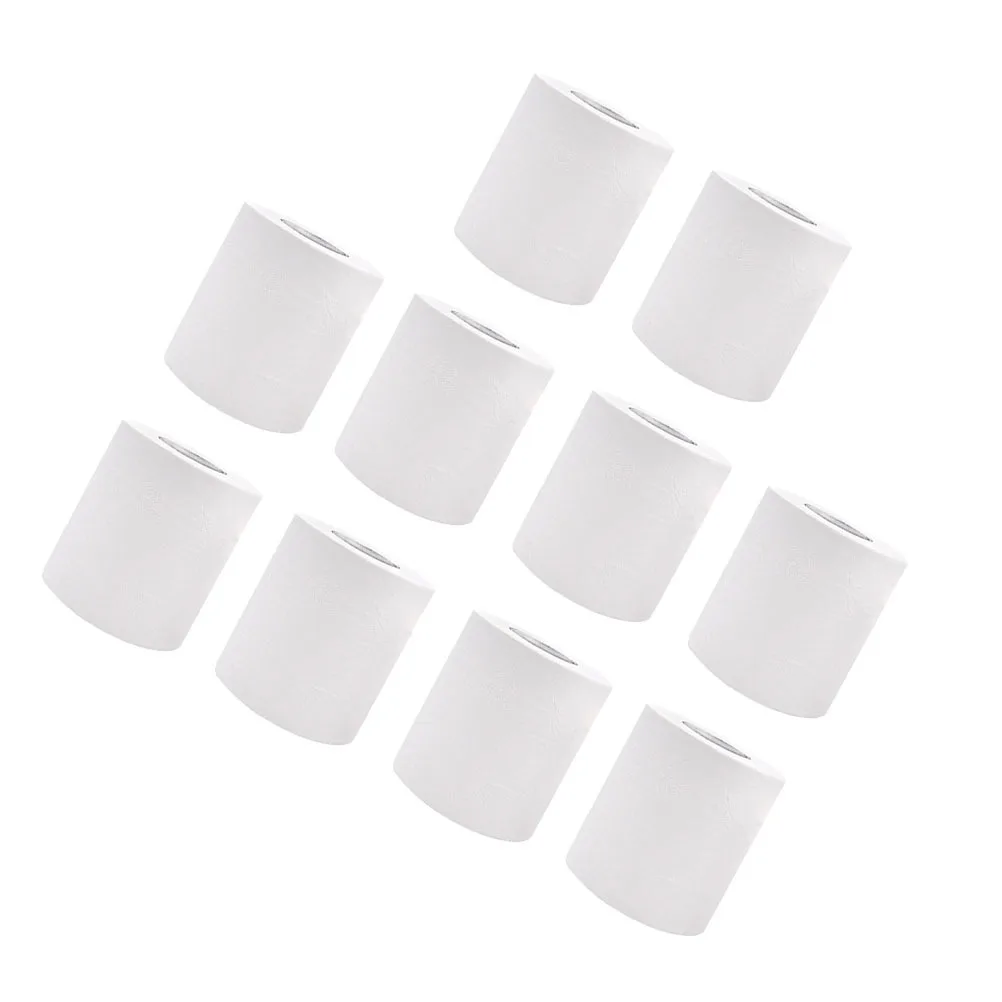 10 قطعة 100 جرام لفة حمام صغيرة 4-Ply لب الخشب ورق التواليت سمكا ليونة صديقة للبيئة المعاد تدويرها للاستخدام المنزلي في الفندق