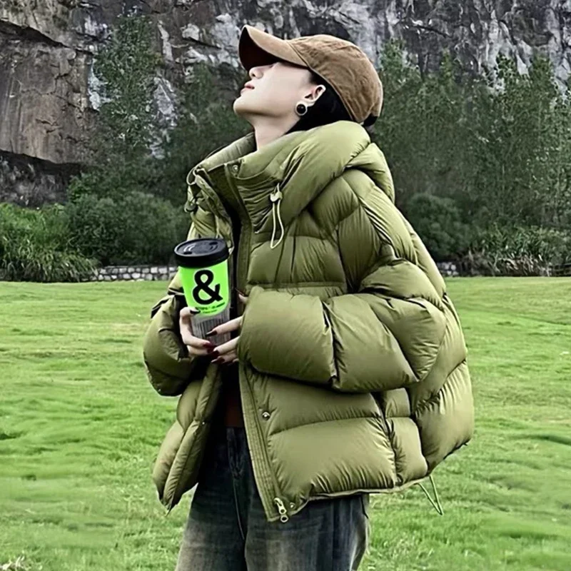 

Модные пышные толстые теплые женские парки 2026, новые зимние куртки с капюшоном и хлопковой подкладкой, женские корейские морозостойкие парки на молнии