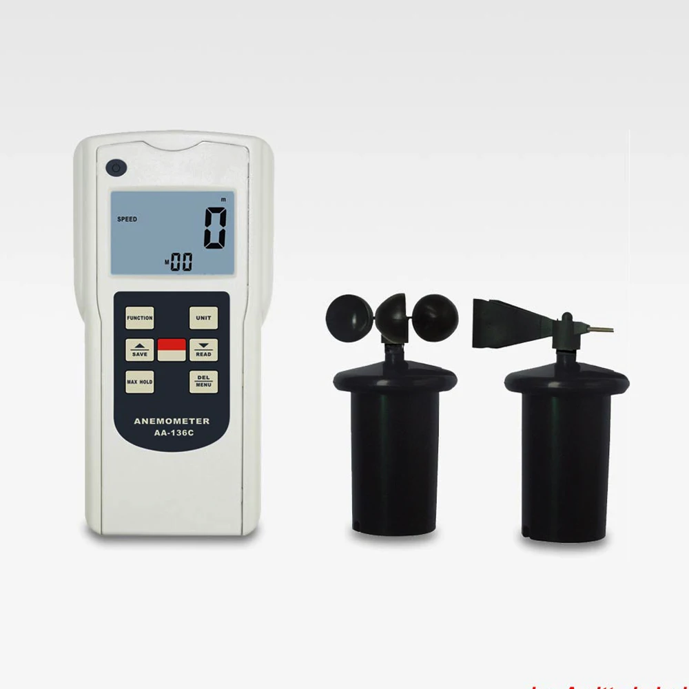 Digital Anemometer AA-136C Three-cup Anemometer 1.4~162 km/h Wind Direction Wind Level Wave Height Temperature Wind Speed Sensor