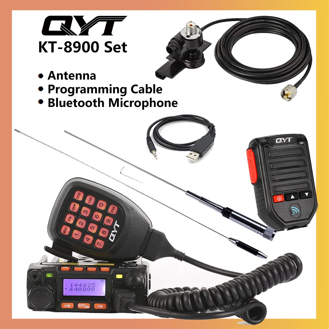 QYT KT-8900 Mini Car Radio 25W Mobile Transceiver Dual Band Receiver Car Mobile  Walike Talkie Dual Standby VHF/UHF Mobile Radio