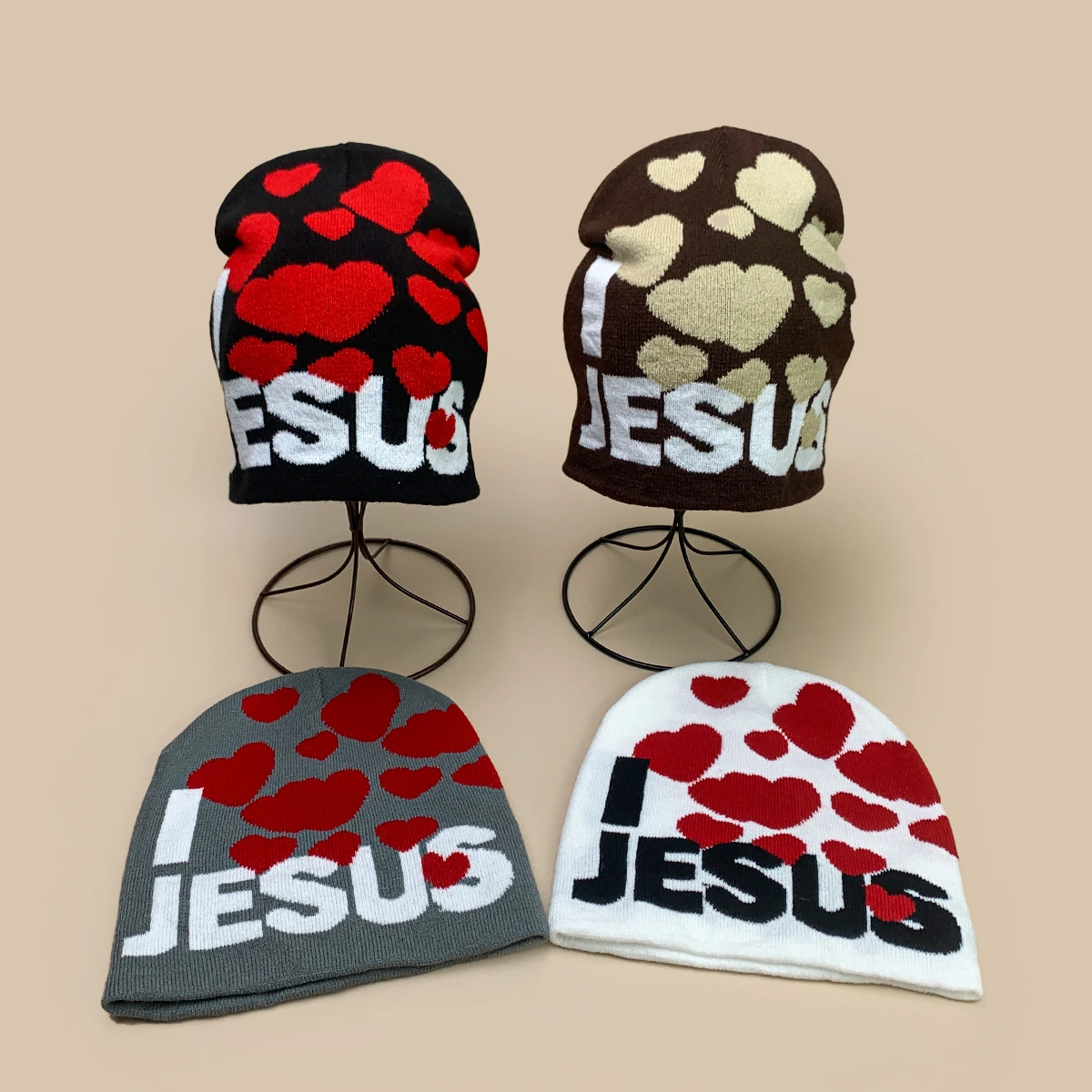 Jacquard Love Jesus Letters Knitted Hats American Style New Men Women Warm Personal Fashion Street Versatile Ins Hip-hop Beanies