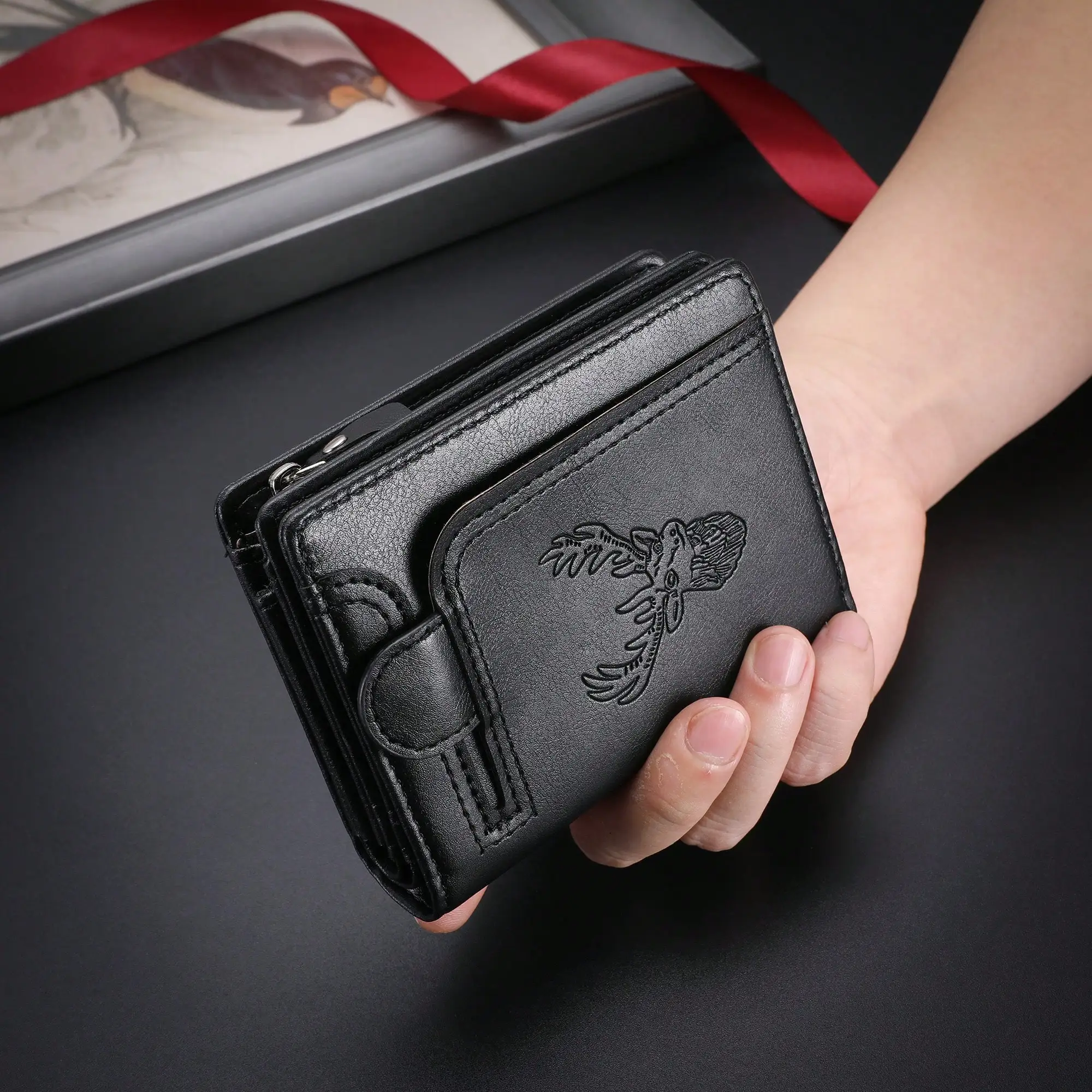 

1pc New Vintage Style Deer Head Design Casual Men's Multi-Function Zipper Wallet, Young Student Versatile Card Holder, Suitable For Teen Summer Casual Outdoor, Athletic Or Vacation Travel, Graduation Gifts Or Birthday Accessories Formal/Business Formal Va