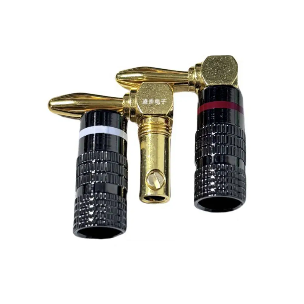 

Black paint L-shaped 90 degree bend plug, solder free 4mm speaker, banana plug, power amplifier plug, speaker plug, pure copper