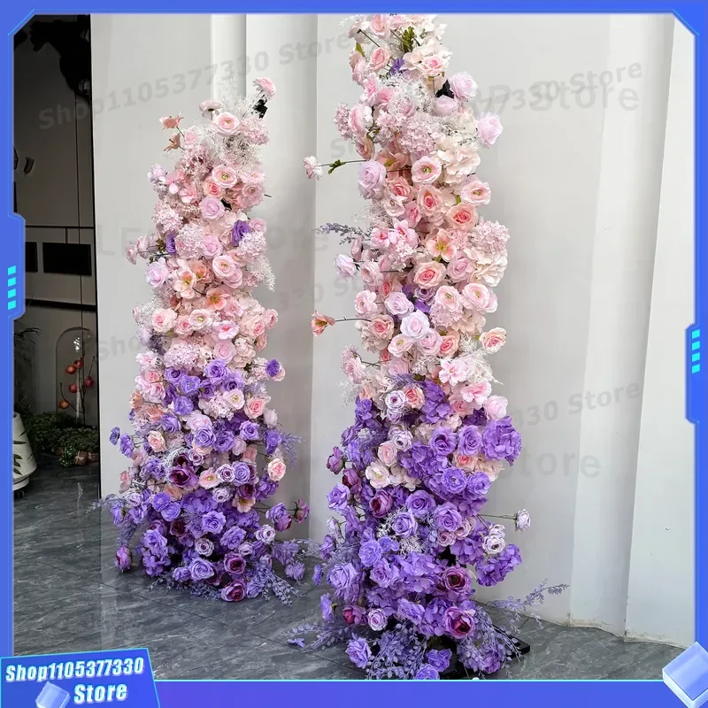 Mori Style Wedding Arch Decoration with Monet Inspired Horn Floral Arrangement Simulation Flowers for Window Scene Display