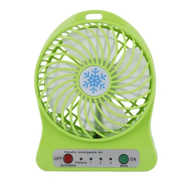 Portable Mini LED Fan Air Cooler Battery Operated USB Charging Desktop 3 Mode Speed Regulation LED Lighting Function