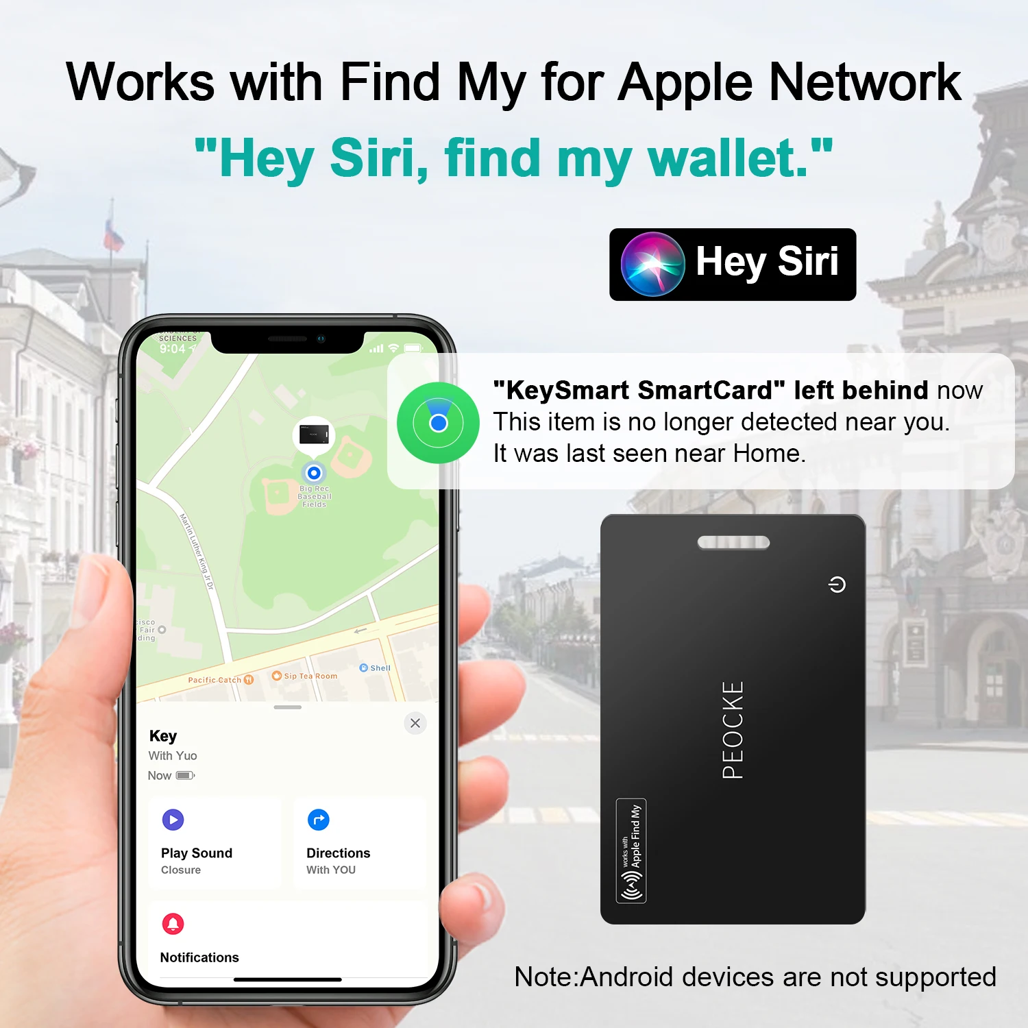 

Wallet Anti-loss Card Location Tracking GPS Smart Tag with iPhone Find My Bluetooth Device Ultra-thin Card Wireless Charge IP68