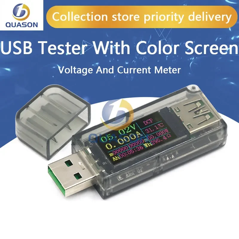 5A USB tester color screen Voltage ammeter power capacity fast charge protocol charger charging treasure