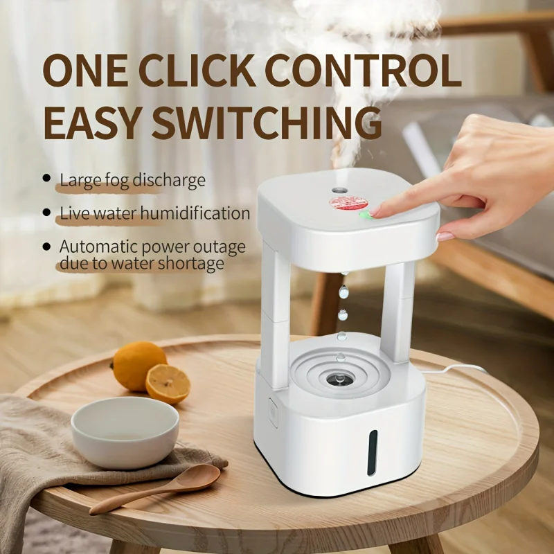 1 PC, 580ml มินิน่ารักปิดอัตโนมัติ Anti-GRAVITY หยดน้ํา Atomizing Cool Mist Humidifier-Quiet,สีสัน,ระเหย Hu