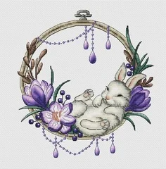 Cross Stitch 14CT Ecological Cotton Threads Embroidery Home Decoration Hanging Letter Flower 20461 Animal wreath series (12)