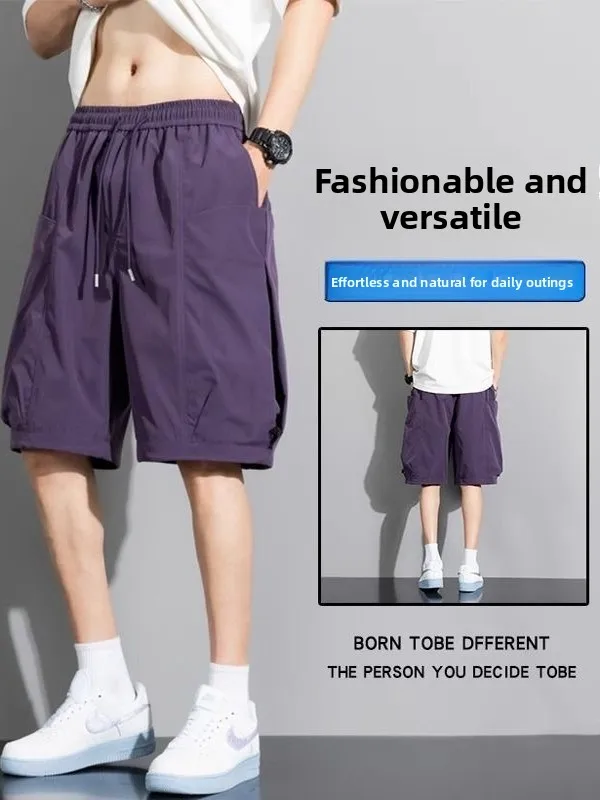 

American Workwear orts Men Summer Functional Sle Brand Large ket Beach Mid-Length Pants Qui Dry ular Casual ...