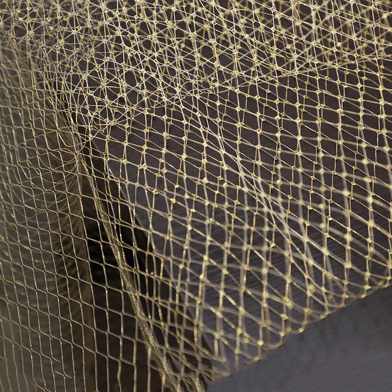 

Large Hollow Mesh Fabric Wedding Hat Lady Veiling Trim DIY Handmade Hard Mesh Fabric Netting Cloth Craft Accessories 1x2m