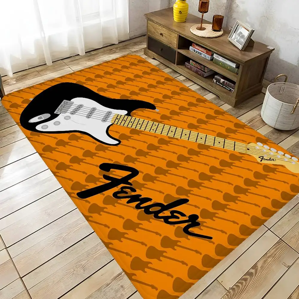 Guitar F-fender Logo Door Mat Nordic Style Bedroom Living Room Doormat Home Balcony Anti-Slip Alfombra