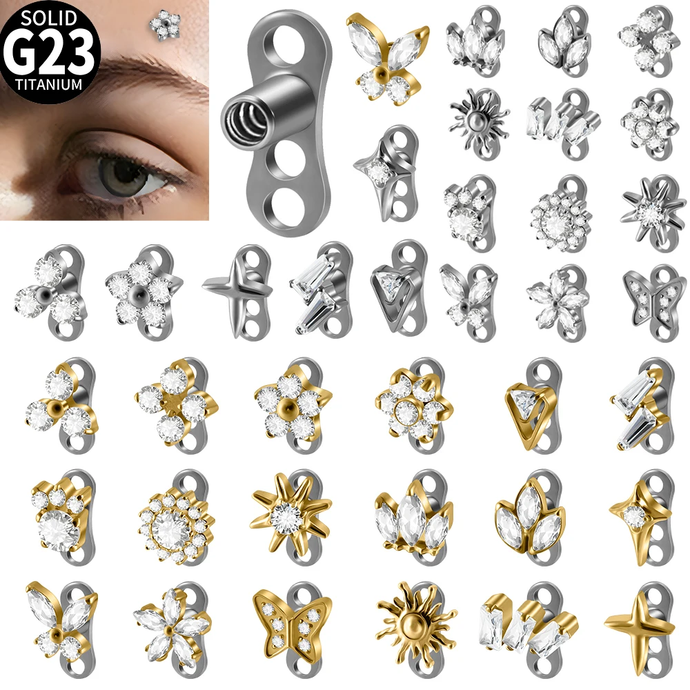 G23 Titan-Synthetik-Zirkonia, Dermal-Anker, Schmetterling, vergrabene Nägel, flacher Boden, Bohrer, eingebettete Knochennägel, Mikro-Haut-Piercing