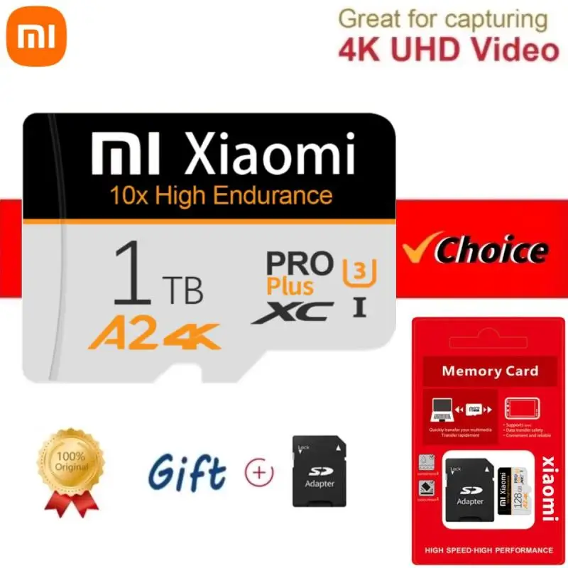 Original Mijia Xiaomi 2TB Micro TF SD Card 1TB 512GB High Speed Memory Card 128GB 256GB Class10 TF Card For Drone Tablet
