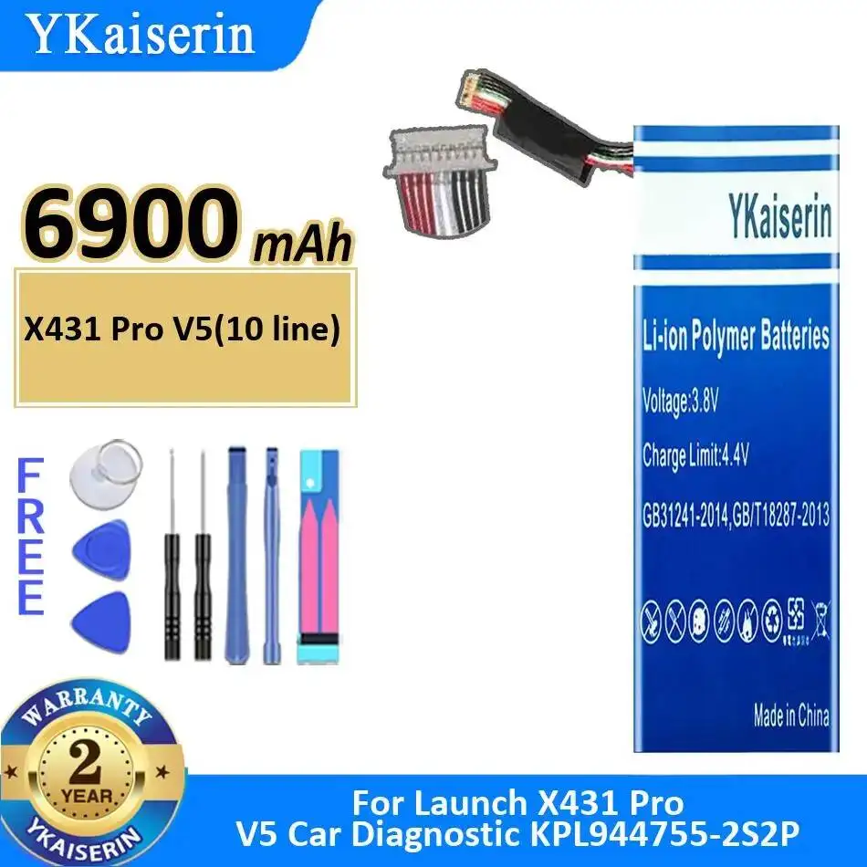 

For Launch X431 Pro V5 Car Diagnostic KPL944755-2S2P V5 10 Line Laptop Battery 6900mAh High Compatibility