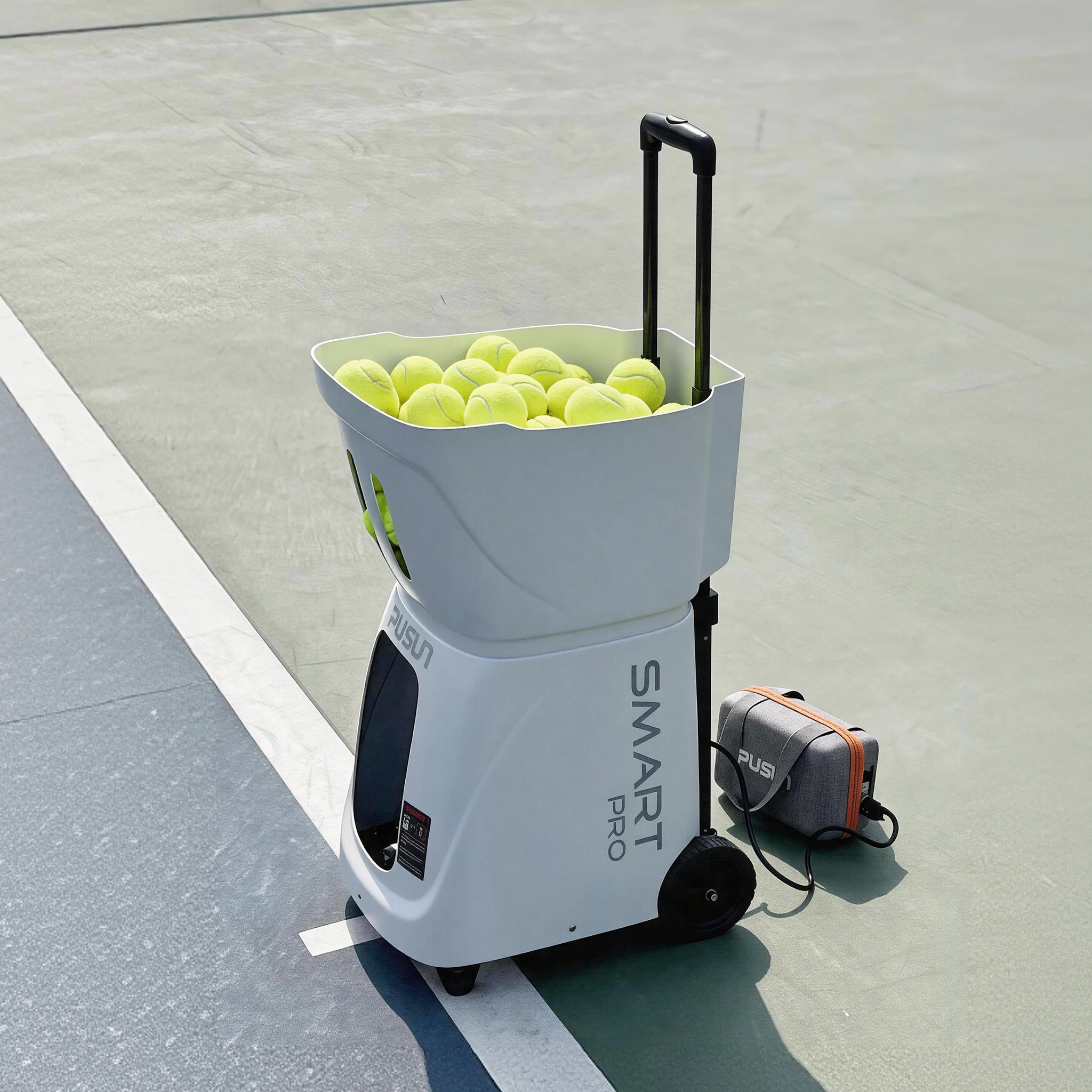 Pusun Smart Tennis Machine Portable Padel Ball Machine Lightweight APP Control Multi Drills Modes 100 Balls For Coach Training