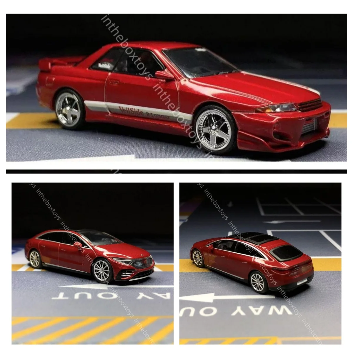 

Pop raceMini GT 1/64 MB EQS 580 Skyline GT-R (R32) Veilside Combat C-1 Gem Red RHD