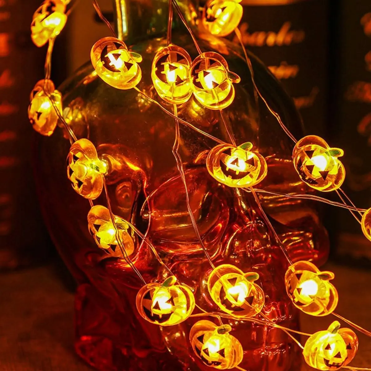 1 قطعة 20/30 LED هالوين ابتسامة اليقطين سلسلة أسلاك نحاسية ضوء بطارية تعمل بالطاقة للمنزل غرفة نوم طاولة غرفة المعيشة مهرجان ديكور #5