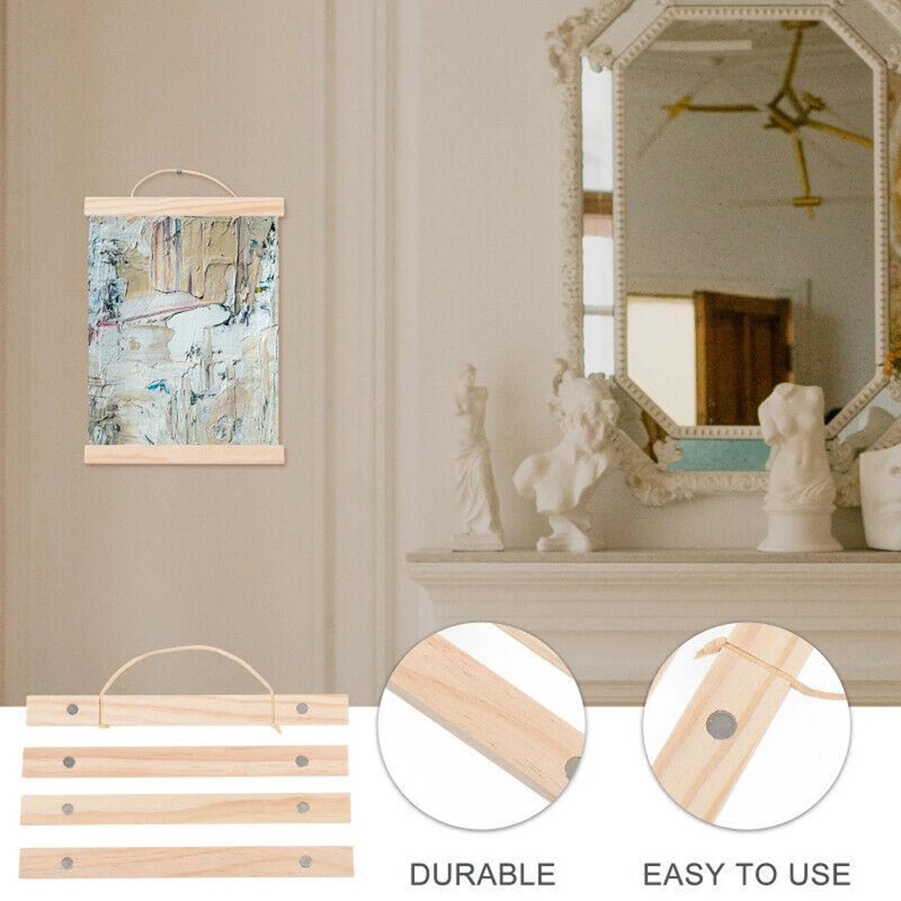 Brand New Poster Hanging Scrolls Hanger Poster Print Wooden Scrolls Natural Pine Wood No Paint Pictures 21cm-51cm