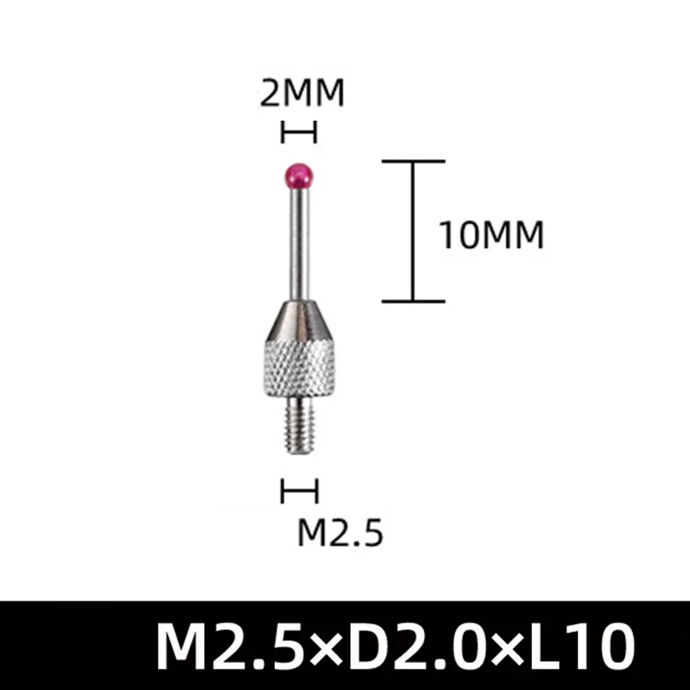 1pc M2.5 CNC Probe Measuring Head 2mm Stylus Ball Porcelain Shaft 10-50mm CNC Height Gauge Probe Measuring Head CMM Machines