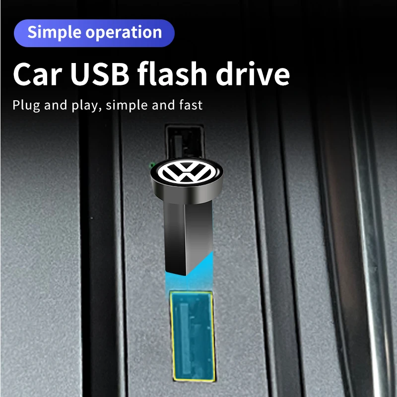 Car USB Flash Drive 16GB 32GB 64GB Memory Device For VW GTI Polo Passat Golf  Scirocco Tiguan Jetta T-ROC Touareg Touran CC