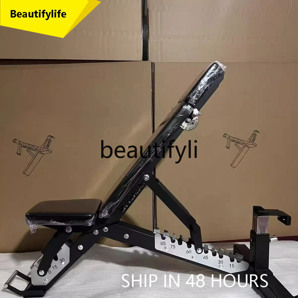 

Commercial three-stage adjustable stool multi-functional gym chair, flat bench push up and down diagonal dumbbell stool