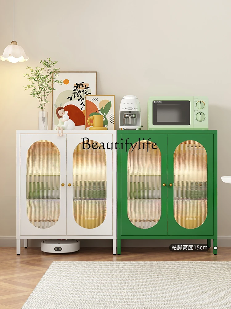 

Nordic Modern Minimalist Tea Cabinet Living Room Iron Sideboard Cabinet