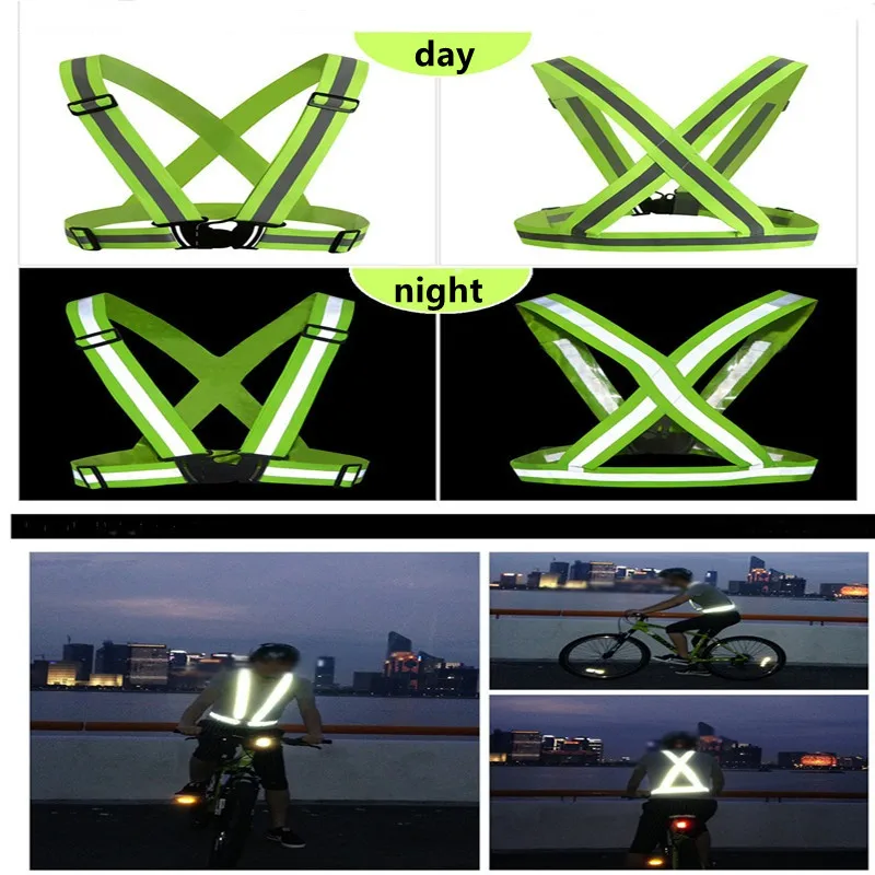 Elastic Safety Reflective Vest Straps with Reflect Strips Reflective Jacket for Men Women Children Night Running Walking Biking